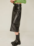 Fox Leather Maxi Skirt