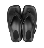 Mid hoop leather flip flops