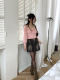 Poltz y2k Pleats Mini Denim Skirt