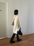 [MADE] Flute Ribbon Strap Punching Waves Knit One Piece