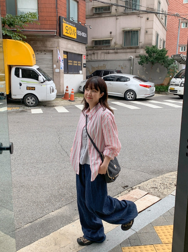 【BAON】Nenbi banding wide denim pants BAON (バオン) - ネンビバンディングワイドデニムパンツ / Nenbi