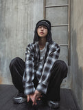 Philly loose fit checked hoodie jacket
