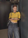 McCoy pintuck denim wide pants