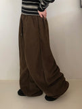[Unisex] Combs Brushed Corduroy Banding Wide Pants