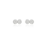 Essence Silver (W) Double Flower Earrings