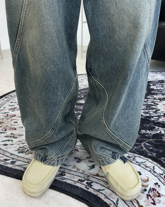 SATIIIZ/Doiff Twisted Denim Pants/ユニセックス org.jpg