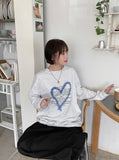 [unisex] Noiku Heart Printing Over Long Sleeve Tee