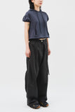 (W) Dub Shirring Wide Pants