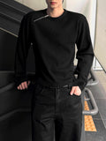 Kuntel Waffle Shoulder Zip-Up T-Shirt