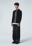 ROUGH WASHED HIGH NECK ZIP-UP CARDIGAN