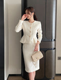 Kime Tweed Peplum Jacket