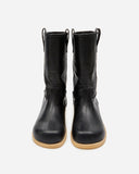 Casual loop leather ankle boots