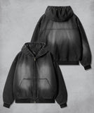 Cropped Denim Hooded Jacket