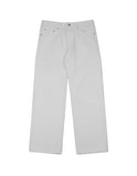 White Semi-Wide Denim Pants