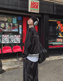Melts velvet pintuck wide banding pants