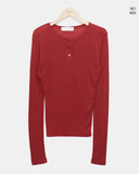 Tenre Layered Tencel Button Long Sleeve T-shirt