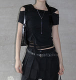Rome Shirring One-Shoulder Tee