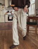 Uni corduroy pintuck pants