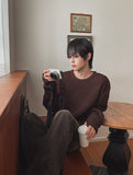 Caron shoulder button knit