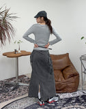 Niello Pigment Cargo Long Skirt