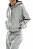 Soft set crop hoodie zip-up