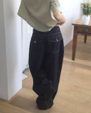 Yuki raw pocket balloon denim pants