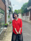 [unisex] Hugen Summer Boucle Round Knit Cardigan