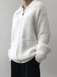 MOHAIR POCKET ZIP-UP