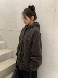 Handal Boucle Half Hood Fur Jacket