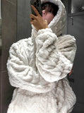Cable Fleece Hood
