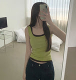 Trendy Mint Core Layered Recommendation Color Slim Fit Sleeveless