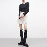 Razen Buckle Leather Skirt