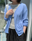 Riiku V-Neck Linen Summer Cardigan - Linen 50