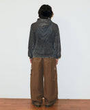 PIGMENT MESH ZIP UP KNIT