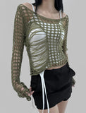 Pambi Boat Neck Mesh Knitwear