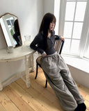 Chiri Wool V-neck Button Long Sleeve T-shirt