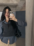 Windy Bret Button Ribbed Sleeveless
