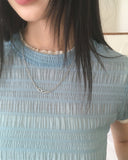 Lever Mesh Lace Short Sleeve T-Shirt