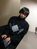 Argyle turtleneck knit