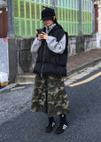 KNIT HOOD PADDING VEST