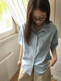 Shudo Pocket Denim Short Sleeve Shirt