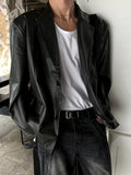 Raw Classic Leather Blazer Jacket