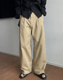 Liz two-tuck back banding cotton pants