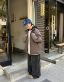 [unisex] Haibo two-way color matching suede wool string jumper