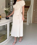 Clove Shirring Skirt