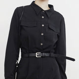 Penaon Back Slit Long One Piece (belt Set)