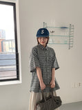 [unisex] Zindi Check Over Short Sleeve Shirt