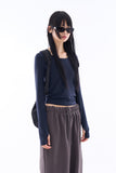Cape slim hand warmer T-shirt