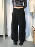 Merkit cut pintuck wide cotton pants