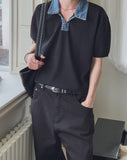 Vice Denim Collared Short Sleeve Knit